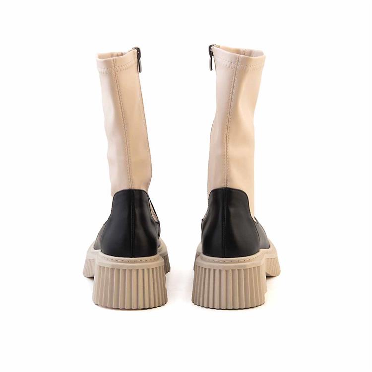 Rouge Kadın Hakiki Deri Termo Taban Siyah-Bej Günlük Bot