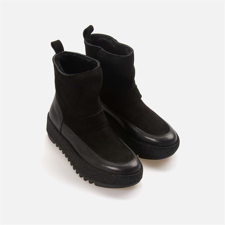 Rouge Kadın Hakiki Deri Kauçuk Taban Siyah Günlük Bot