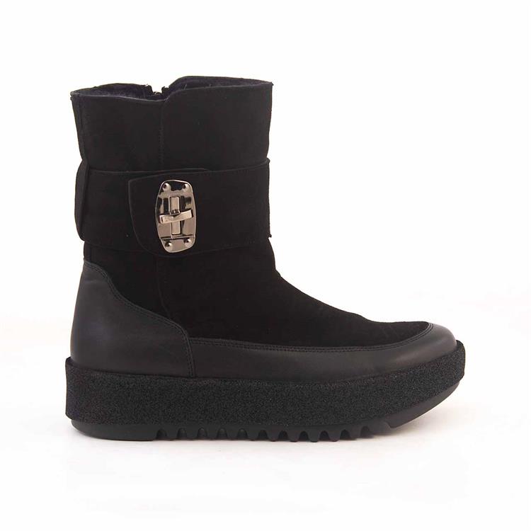 Rouge Kadın Hakiki Deri Kauçuk Taban Siyah Günlük Bot