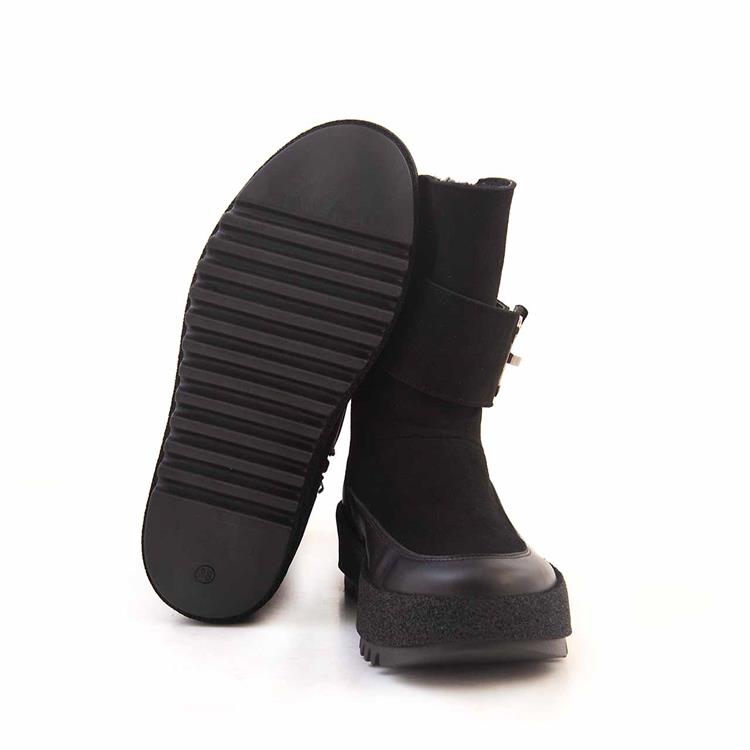 Rouge Kadın Hakiki Deri Kauçuk Taban Siyah Günlük Bot