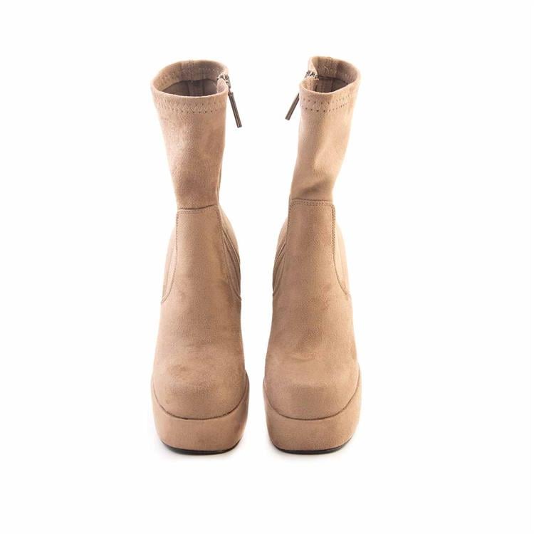 Rouge Kadın Hakiki Deri Bej Süet Günlük Bot