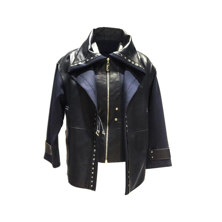 Rouge Kadın Hakiki Deri Lacivert Deri Mont