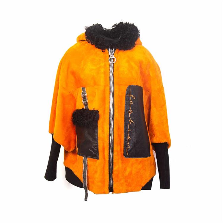 Rouge Kadın Hakiki Deri Turuncu Deri Mont