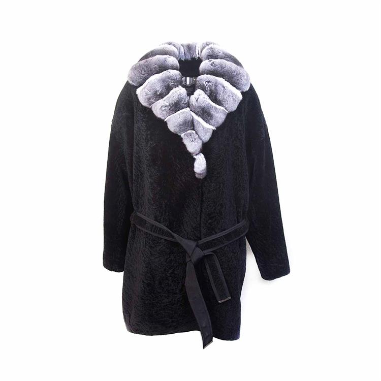 Rouge Kadın Kürklü Siyah Deri Mont