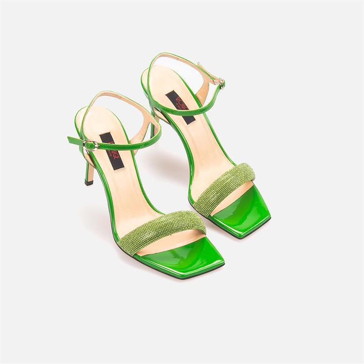 Rouge Kadın Hakiki Deri Microlight Taban Yesil Parlak Gece & Abiye Ayakkabı