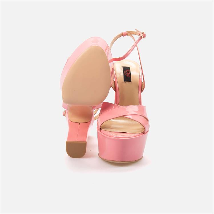 Rouge Kadın Hakiki Deri Microlight Taban Pembe Parlak Gece & Abiye Sandalet