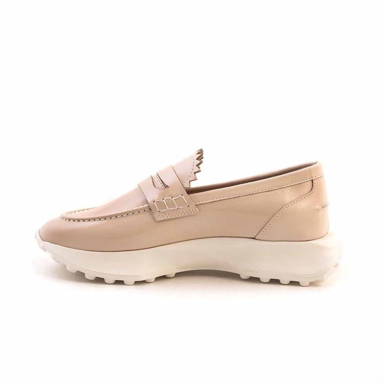 Rouge Kadın Rugan Deri Eva Taban Bej Parlak Günlük Ayakkabı