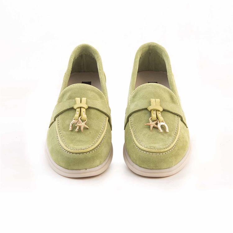 Rouge Kadın Hakiki Deri Kauçuk Taban Yeşil Süet Günlük Ayakkabı