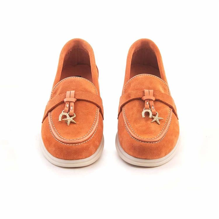 Rouge Kadın Hakiki Deri Kauçuk Taban Orange Süet Günlük Ayakkabı