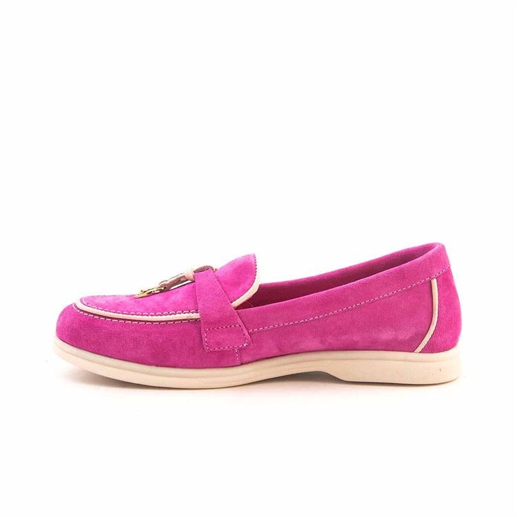 Rouge Kadın Hakiki Deri Kauçuk Taban Fuşya Süet Günlük Ayakkabı