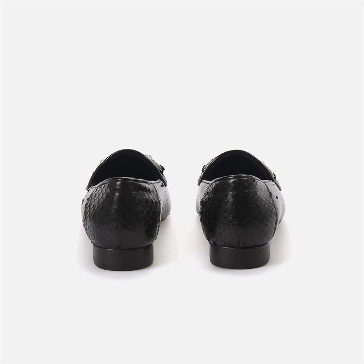 Rouge Kadın Yılan Tpu Taban Siyah Klasik Ayakkabı