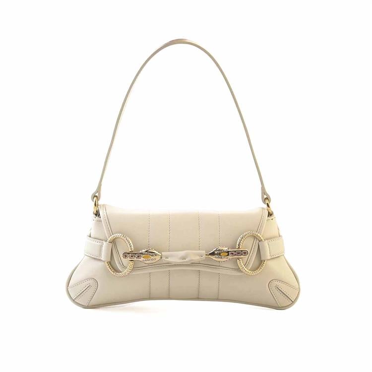 Rouge Kadın Hakiki Deri Bej Omuz Çantası 