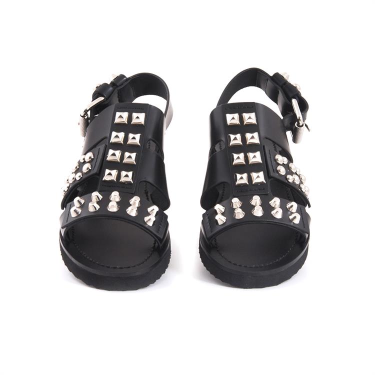 Rouge Kadın Hakiki Deri Kauçuk Taban Siyah Sandalet 