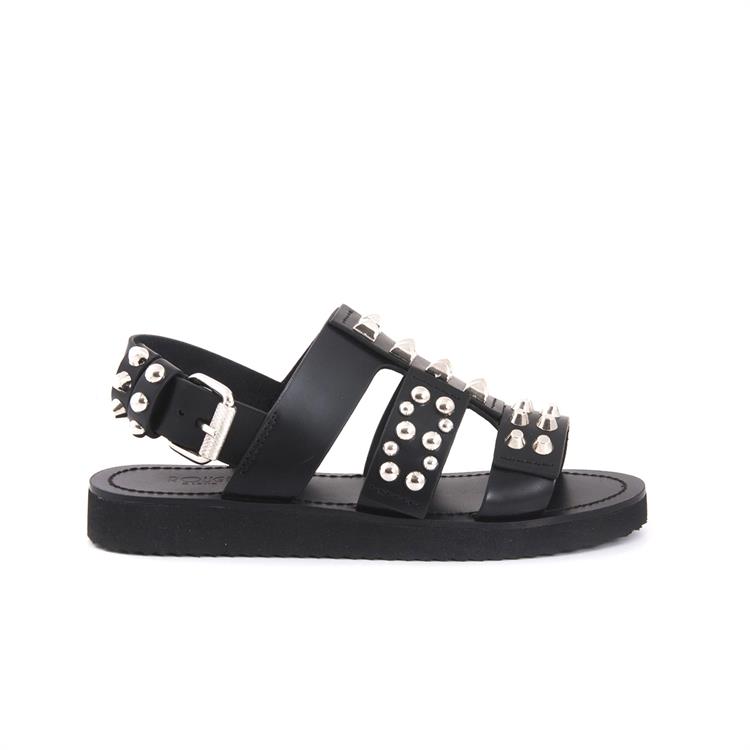 Rouge Kadın Hakiki Deri Kauçuk Taban Siyah Sandalet 