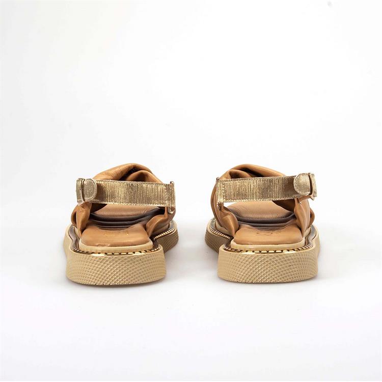 Rouge Kadın Hakiki Deri Eva Taban Bej Sandalet 