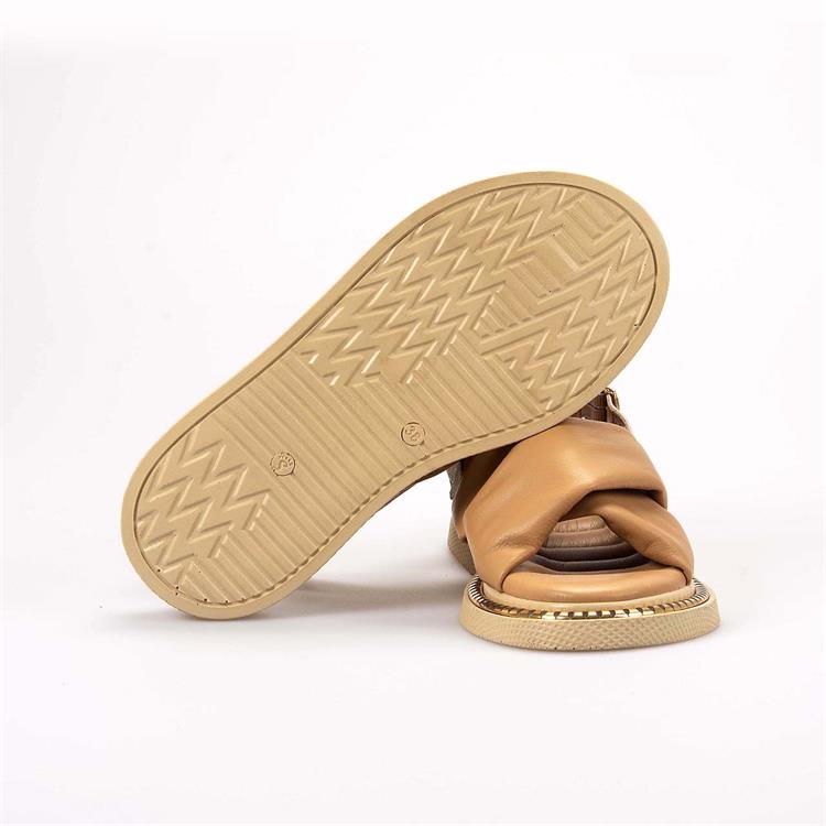 Rouge Kadın Hakiki Deri Eva Taban Bej Sandalet 