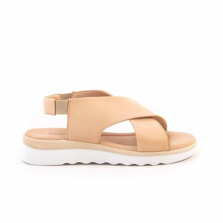 Rouge Kadın Hakiki Deri Kauçuk Taban Bej Sandalet 