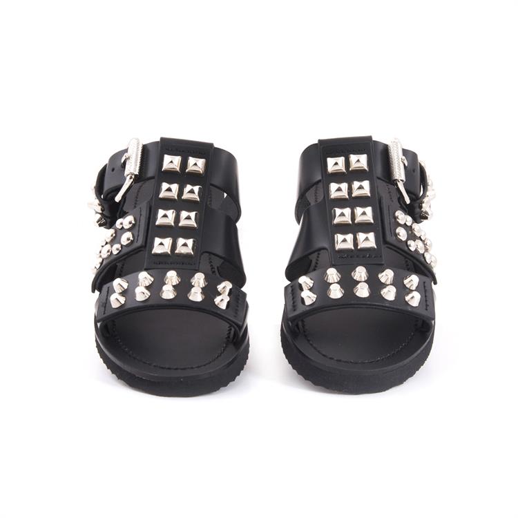 Rouge Kadın Hakiki Deri Kauçuk Taban Siyah Terlik Terlik