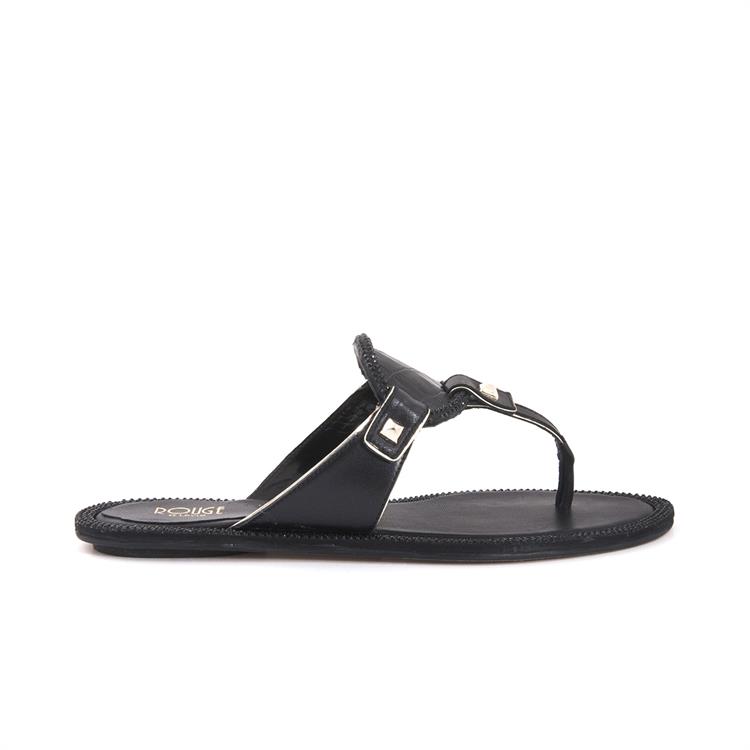 Rouge Kadın Hakiki Deri Neolit Taban Siyah Terlik Terlik