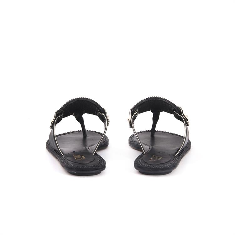 Rouge Kadın Hakiki Deri Neolit Taban Siyah Terlik Terlik