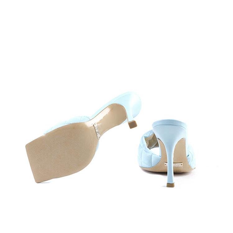 Rouge Kadın Rugan Deri Neolit Taban Mavi Terlik Terlik