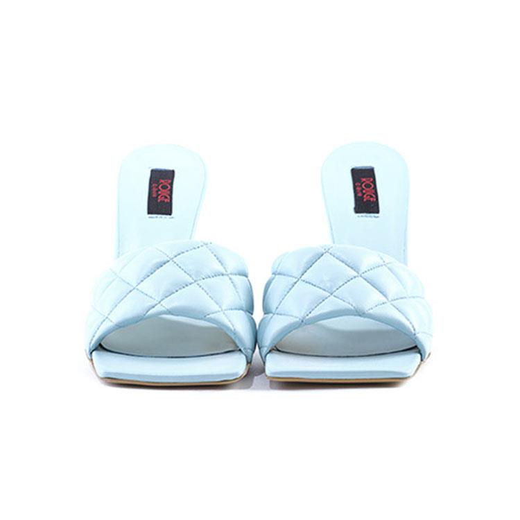 Rouge Kadın Rugan Deri Neolit Taban Mavi Terlik Terlik