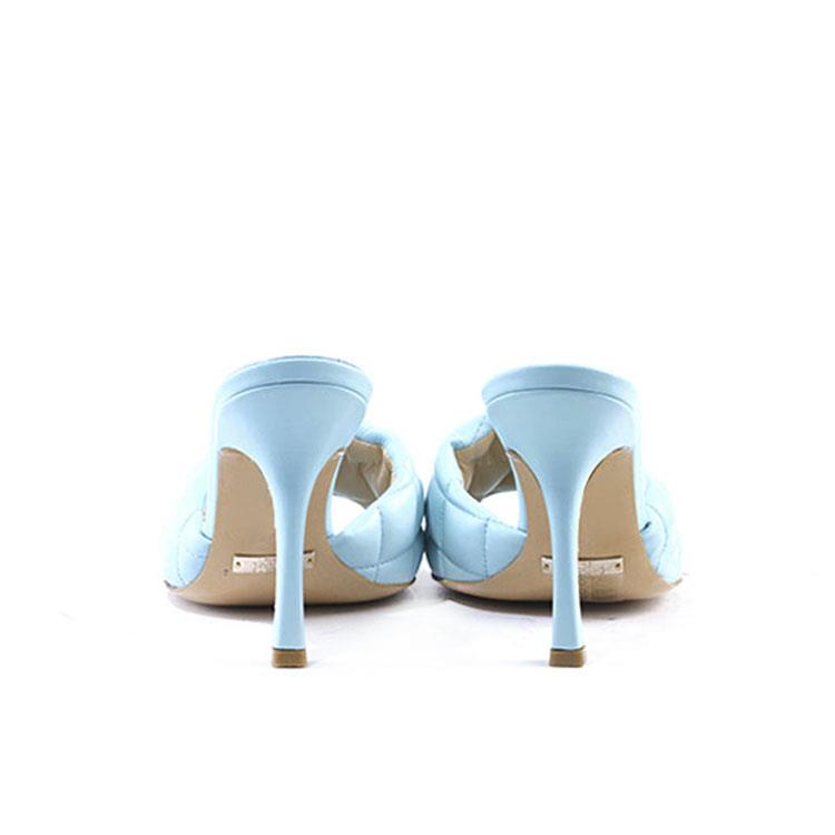 Rouge Kadın Rugan Deri Neolit Taban Mavi Terlik Terlik