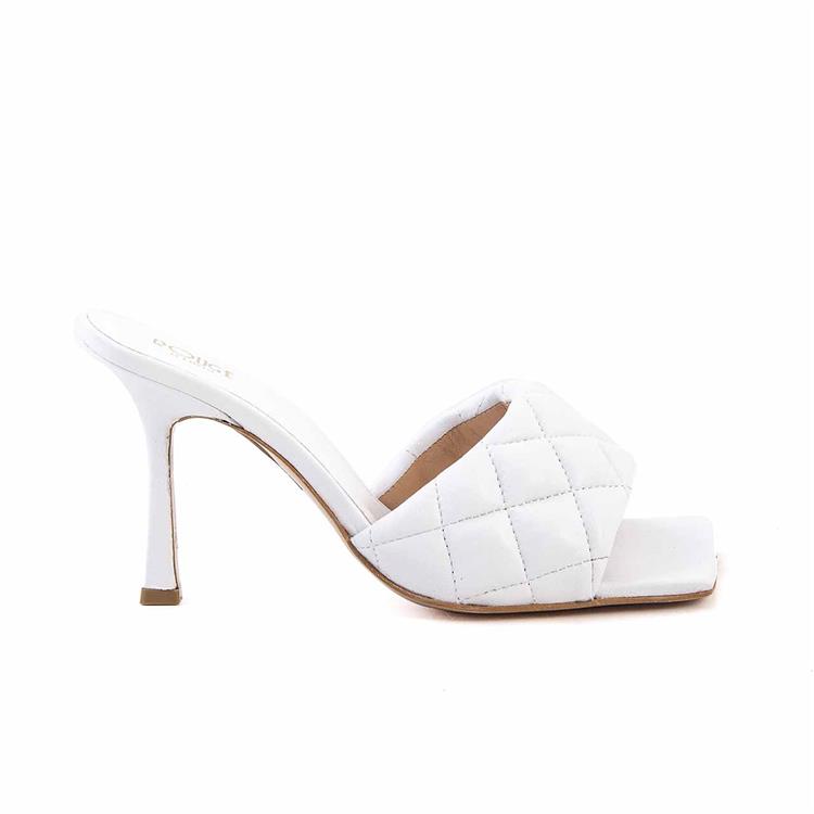 Rouge Kadın Rugan Deri Neolit Taban Beyaz Terlik Terlik