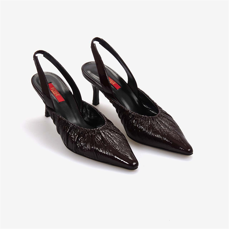 Rouge Kadın Hakiki Deri Rugan Bordo Topuklu Ayakkabı 330-11