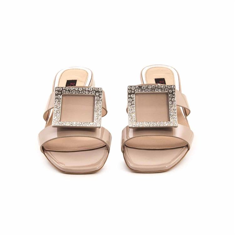 Rouge Kadın Rugan Deri Neolit Taban Bej Parlak Terlik Terlik