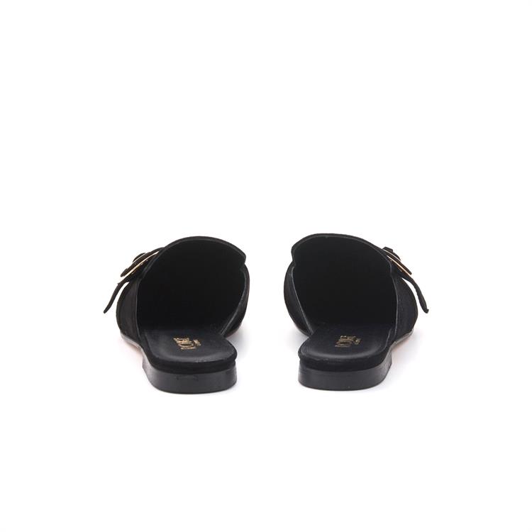 Rouge Kadın Hakiki Deri Kauçuk Taban Siyah Terlik Terlik