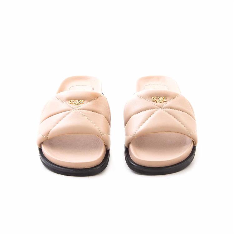 Rouge Kadın Hakiki Deri Microlight Taban Açık Kahverengi Terlik Terlik