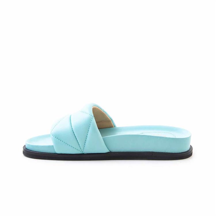 Rouge Kadın Hakiki Deri Microlight Taban Mavi Terlik Terlik