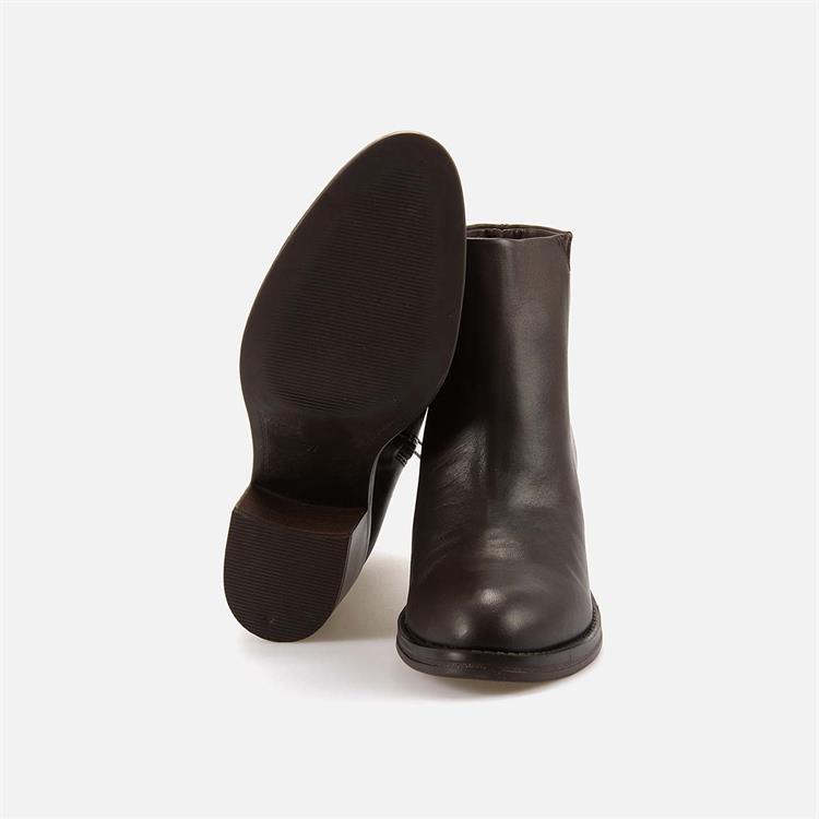 Rouge Kadın Hakiki Deri Kauçuk Taban Kahverengi Topuklu Bot 