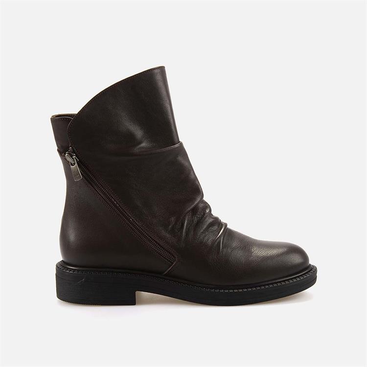 Rouge Kadın Hakiki Deri Kauçuk Taban Kahverengi Topuklu Bot 