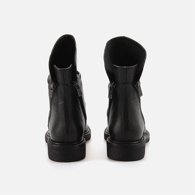 Rouge Kadın Hakiki Deri Kauçuk Taban Siyah Topuklu Bot 