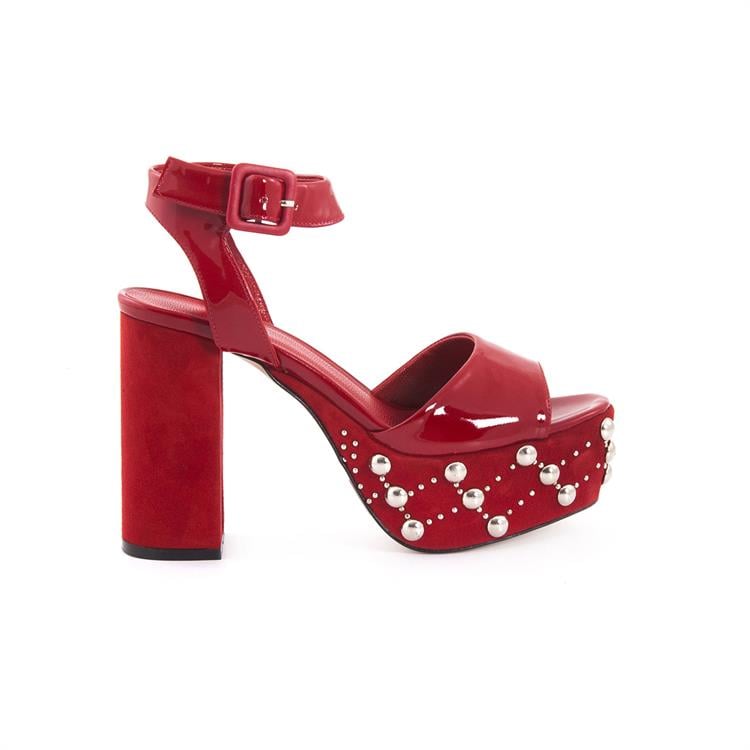 Rouge Kadın Rugan Deri Neolit Taban Kırmızı Parlak Gece & Abiye Sandalet