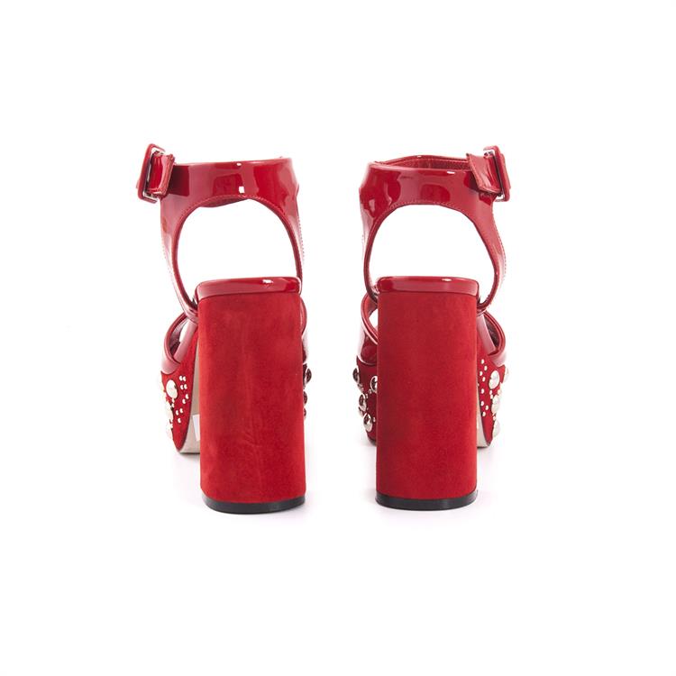 Rouge Kadın Rugan Deri Neolit Taban Kırmızı Parlak Gece & Abiye Sandalet