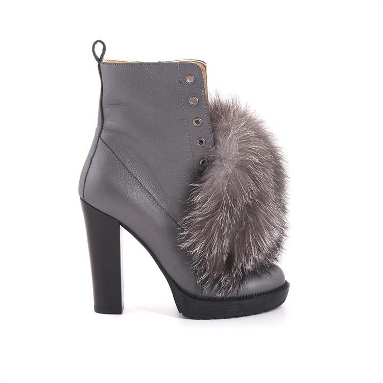 Rouge Kadın Hakiki Deri Kauçuk Taban Gri Günlük Bot