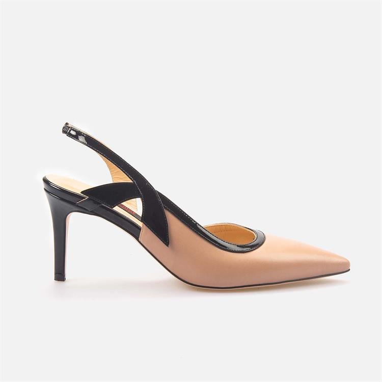 Rouge Kadın Hakiki Deri Microlight Taban Bej-Siyah Gece & Abiye Ayakkabı