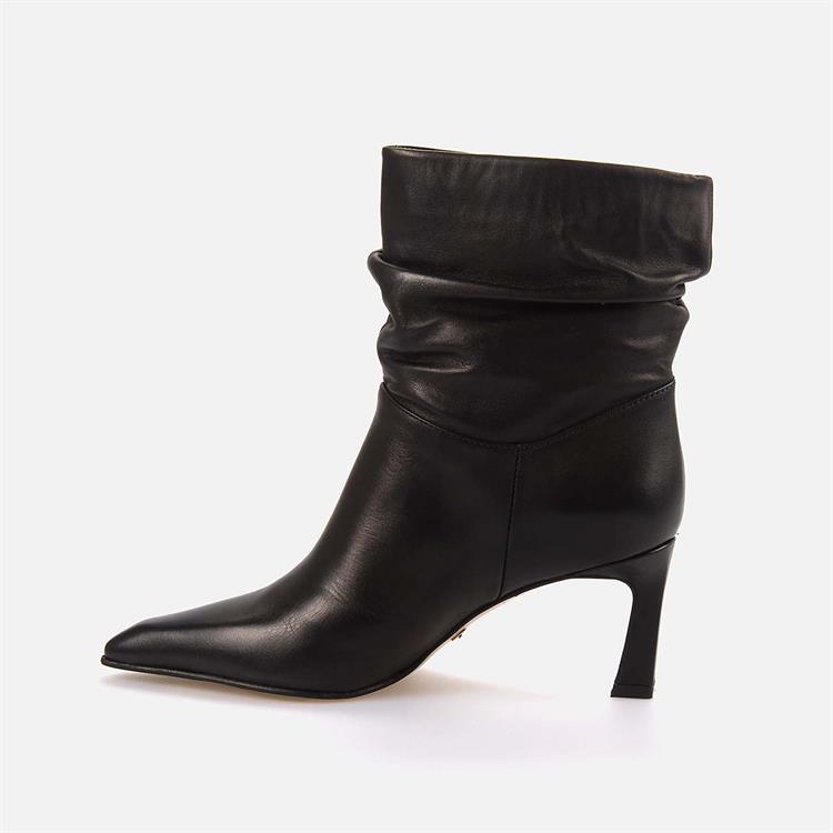 Rouge Kadın Hakiki Deri Enjeksiyon Kösele Taban Siyah Topuklu Bot 