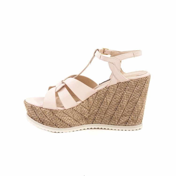 Kemal Tanca Kadın Rugan Deri Neolit Taban Pudra Sandalet 