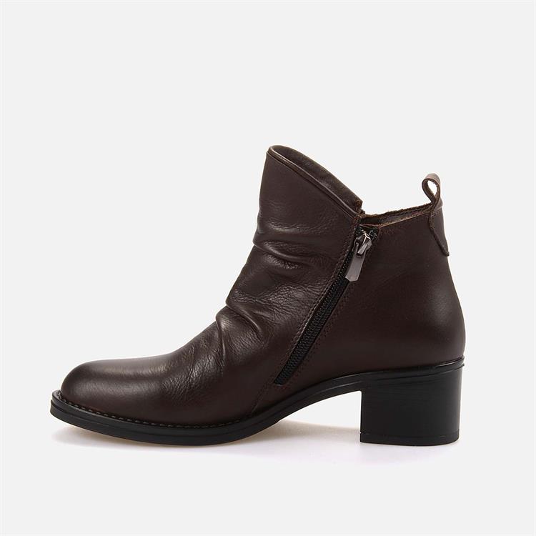 Tanca Kadın Hakiki Deri Kauçuk Taban Kahverengi Günlük Bot