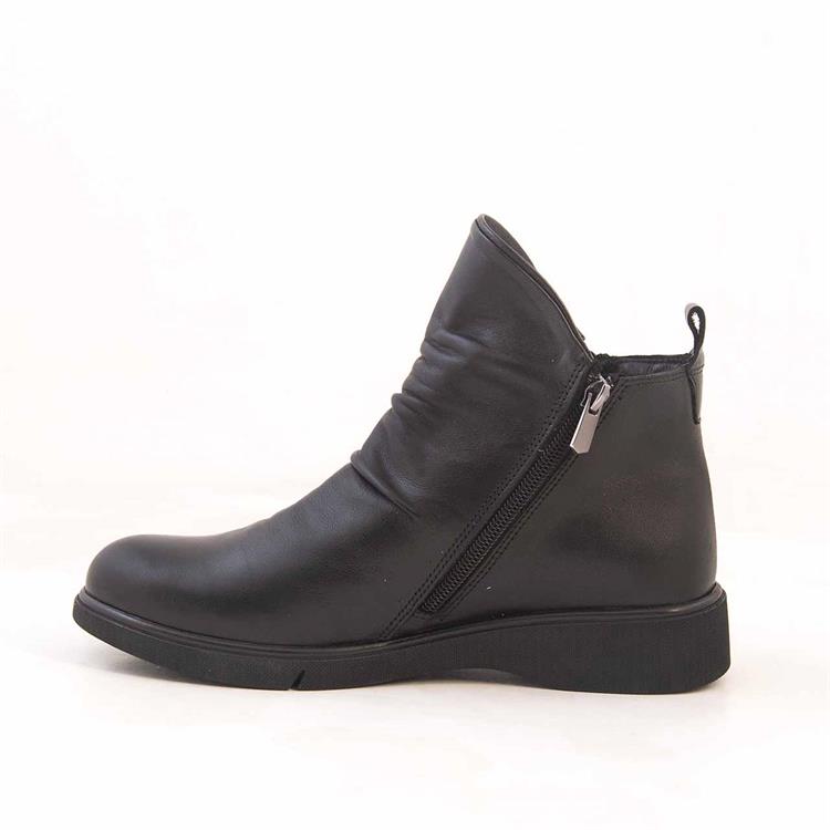 Tanca Kadın Hakiki Deri Kauçuk Taban Siyah Günlük Bot