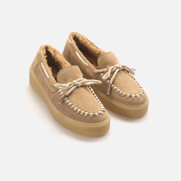 Tanca Kadın Hakiki Deri Bej Süet Günlük Ayakkabı