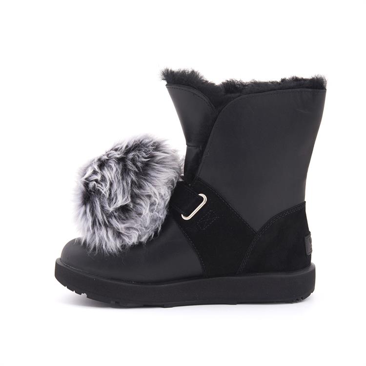 Ugg Kadın Süet Kauçuk Taban Siyah Günlük Bot