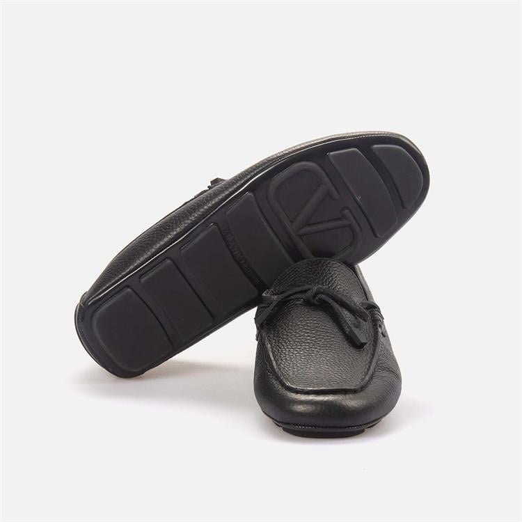 Valentino Garavani Erkek Hakiki Deri Siyah Loafer Konforlu Ayakkabı