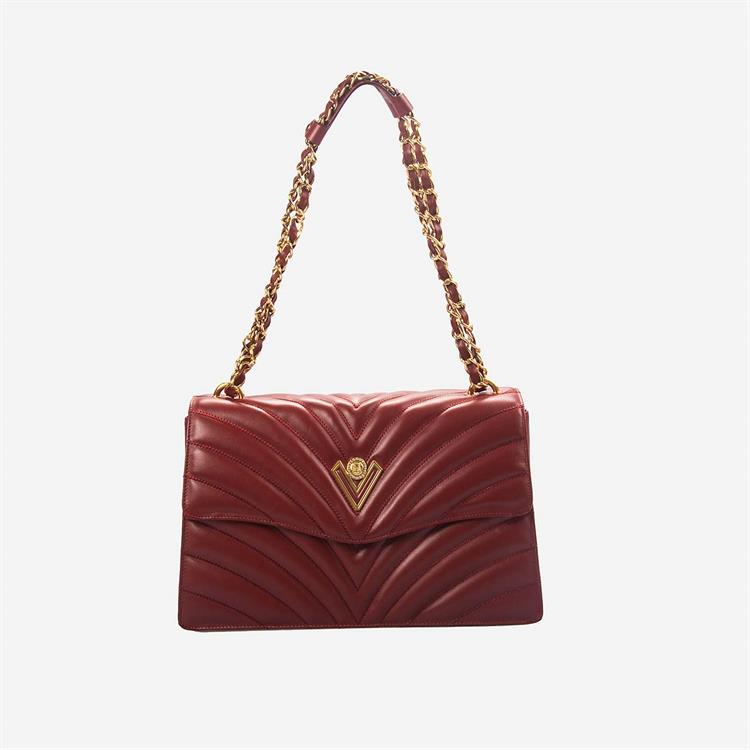 Valentino Orlandi Kadın Hakiki Deri Bordo Omuz Çantası 