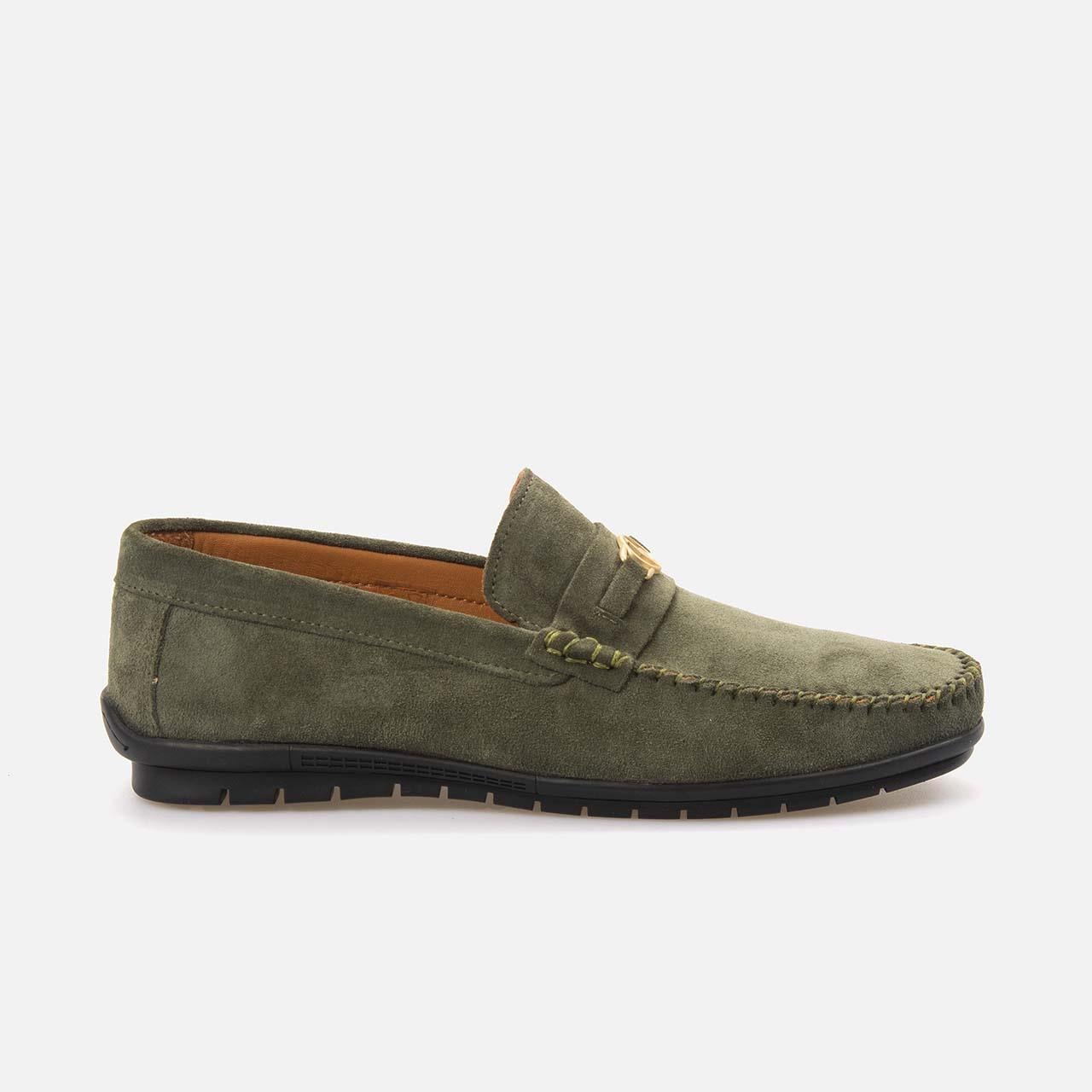 Kemal Tanca Hakiki Deri Erkek Olive Süet Loafer A8202 | Kemal Tanca
