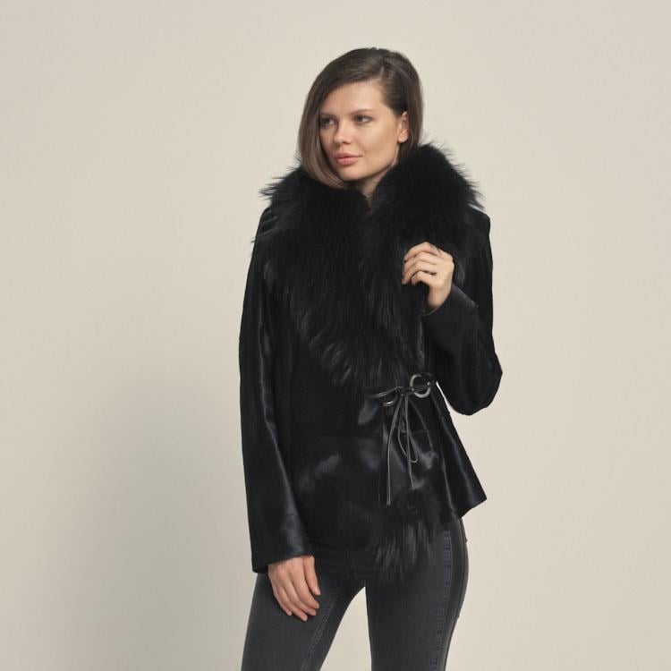 KürkRougeRouge  Kürklü Kadın Deri Mont P253K